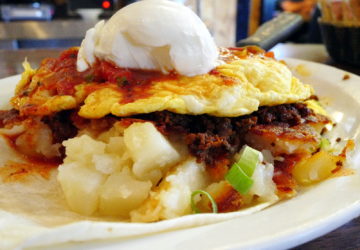 Huge, multi-layer breakfast egg dish ... Tempe Arizona diner