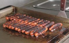 Bacon-wrapped hot dogs on the grill ... taste of Tucson