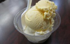 Mango and Walnut scoops at Fosselman's Ice Cream