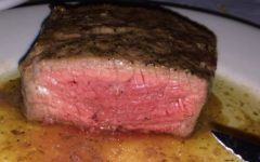 The inside of the fillet, cooked to a perfect medium rare at Northwestern Steakhouse