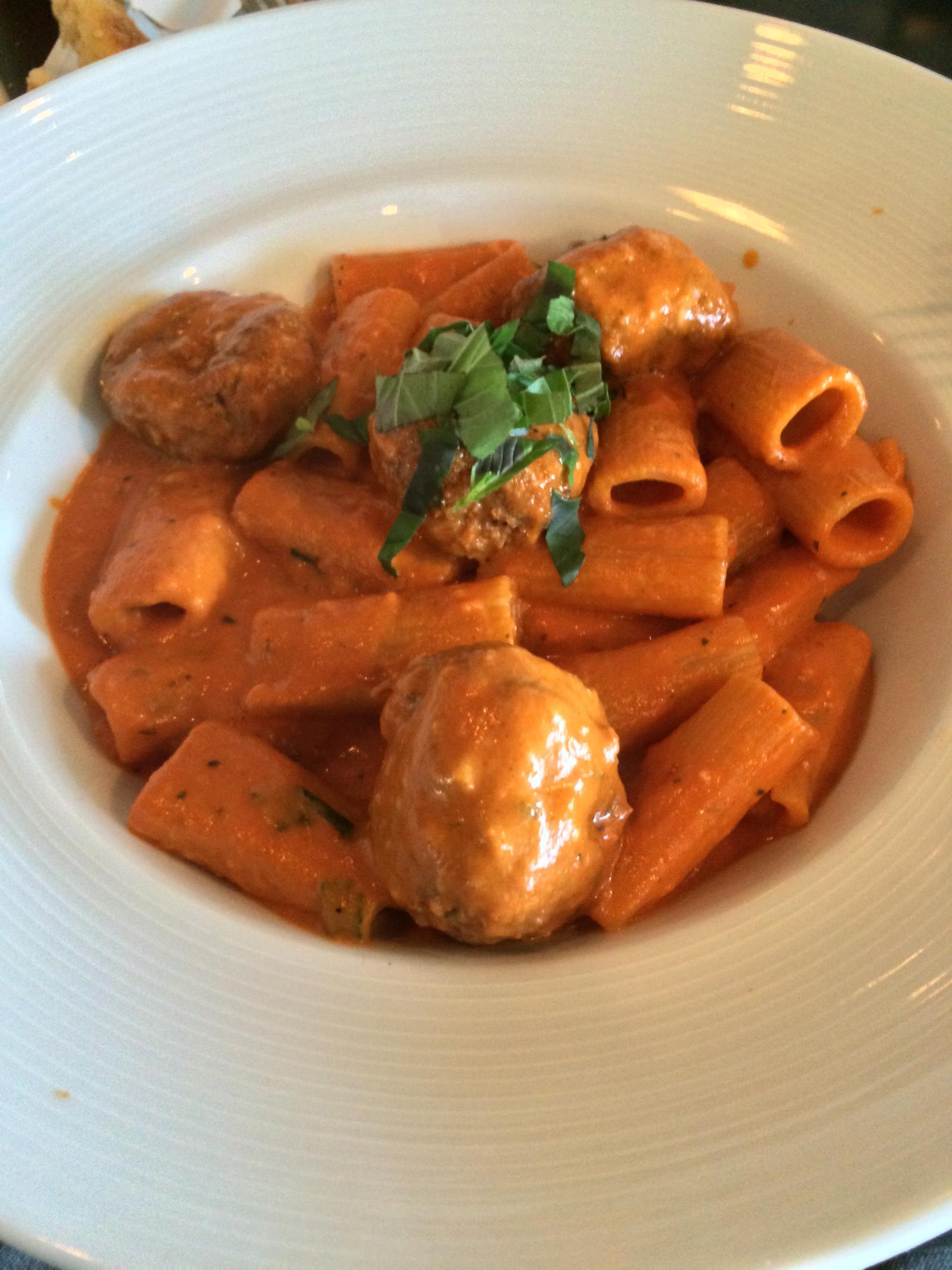 Spaghetti and meatball with vodka sauce at Momma's Kitchen