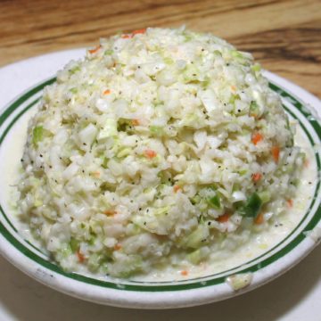 A bowl of finely chopped sweet coleslaw at McClard's Bar-B-Q
