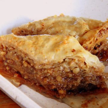 Honey-drenched slices of baklava