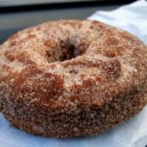 Thick, crunchy-skinned cake donut is flavored with plenty of apple cider