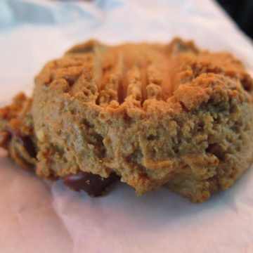 Inch-thick, rugged-texture cookie has creamy insides