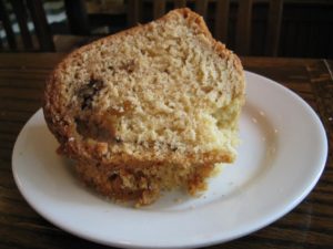 A slice of Lithuanian Coffee Cake at Claire's Corner Copia in New Haven, CT