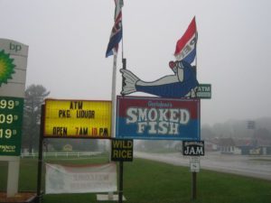 Gustafson’s Smoked Fish and Beef Jerky - Sign