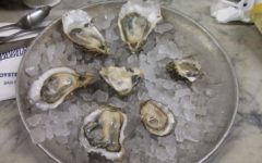 A plate of chilled oysters at Swan Oyster Depot restaurant in San Francisco, CA