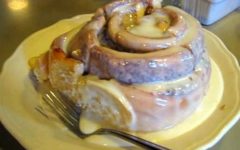Maltby Cafe Giant cinnamon roll with sweet icing on top