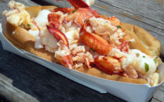 Warm picked lobster and melted butter in a toasted bun