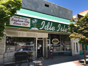 Exterior of Brigham City's town cafe, Idle Isle