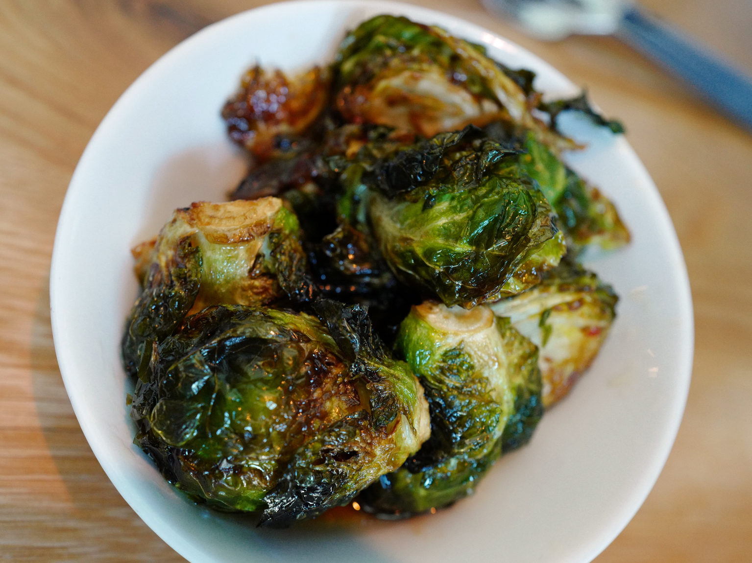 Brussels sprouts glazed with maple-chile marinade