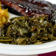A plate of collard greens at Rays Smokehouse