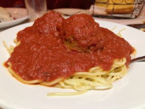 Spaghetti and Meatballs at Battista's Hole in the Wall in Las Vegas, NV