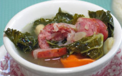 Kielbasa soup with tortellini & greens