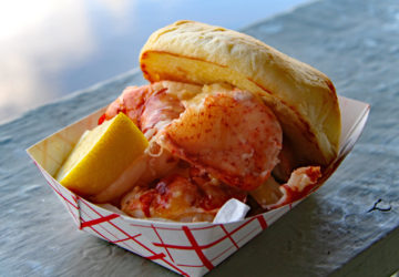 Lobster roll on a round bun