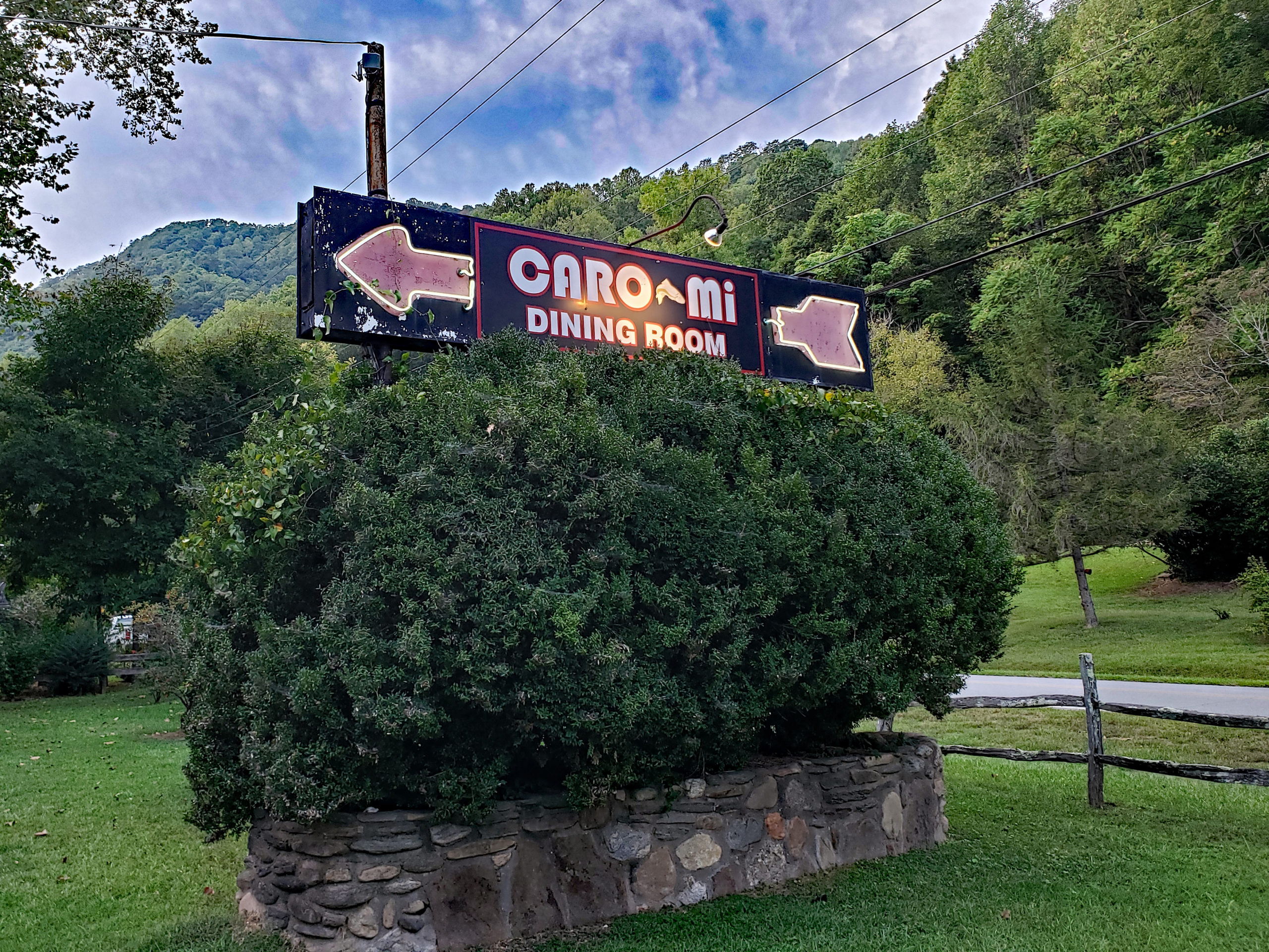 Roadside sign for Caro-Mi ... heaven at the Blue Ridge Mountains