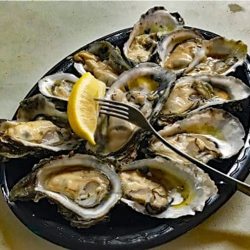 A dozen raw oysters on the half-shell