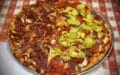 Half-and-half pizza: BBQ & Italian meats & veggies ... Memphis BBQ Italian style