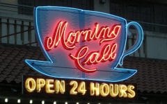 Morning Call neon sign ... beignets and cafe au lait