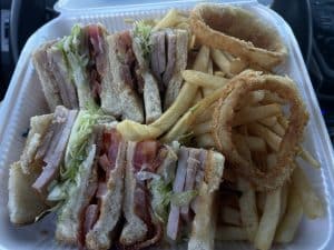 The stacked turkey club at Fantastic Cafe in Norco, CA