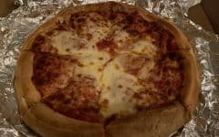 A large stuffed pizza from Alfano's Pizzarea